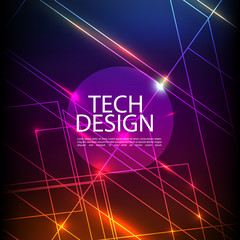 Abstract technology digital hi tech hexagons concept background. Space for your text
