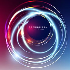 Abstract technology digital hi tech hexagons concept background. Space for your text