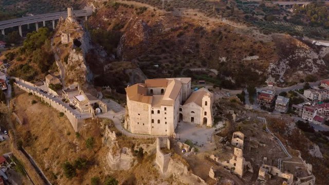 Castello Carafa di Roccella Ionica, vista Aerea con drone.