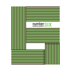 6 - Unique number shape design with Basketry pattern