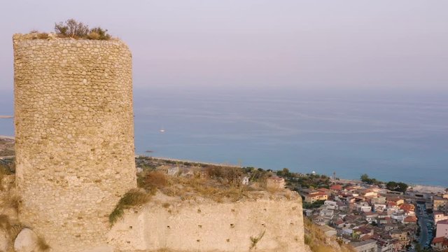 Castello Carafa di Roccella Ionica, vista Aerea con drone.