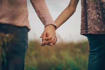 Hands concept. Couple in love. Man and woman posing. Love concept. Romantic. 