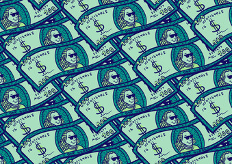 Fototapeta premium seamless pattern with dollars banknotes