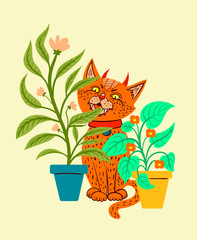 the cat eats pot plants