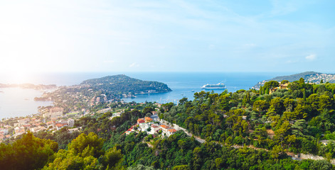 Beautiful panoramic view of the French Riviera