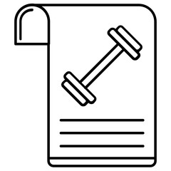 Weight lifting rod script vector icon