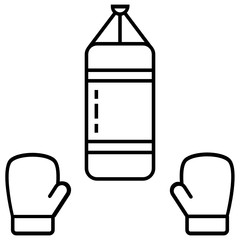 Boxing equipment gloves vector icon