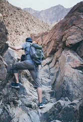 Hiking in Hajar Mountains in UAE