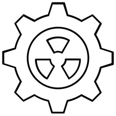 Gear Radiation cog flat vector icon