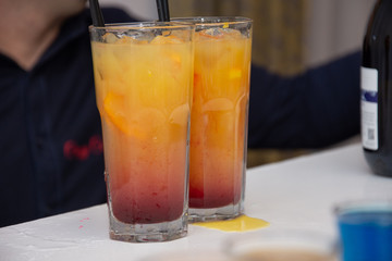 cocktail with  oranges and  ice