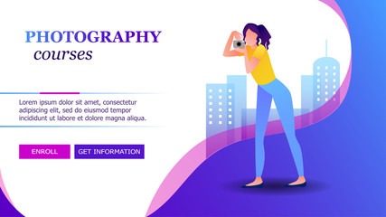 Banner or web page design for photography studio or courses