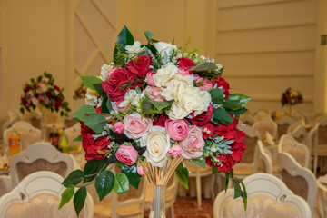 Composition with bouquet of flowers