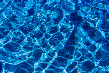 Clear blue water in swimming pool