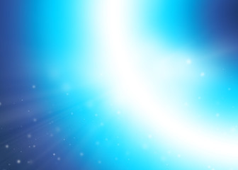 Blue sparkle rays with bokeh abstract elegant background. Dust sparks background.