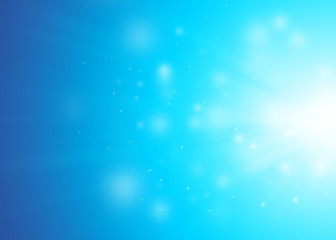 Blue sparkle rays with bokeh abstract elegant background. Dust sparks background.