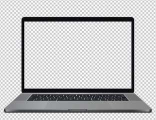 Realistic Laptop with transparent screen. Vector template. Ideal for UI and UX - obrazy, fototapety, plakaty