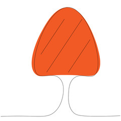 Autumn tree isolated on white vector illustration
