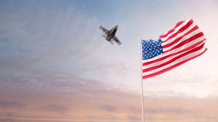 USA Flag With Air Force 