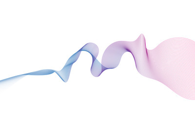 Abstract wavy gradient line, vector art illustration.