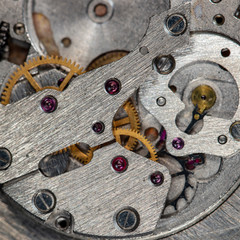 clockwork old mechanical watch, high resolution and detail