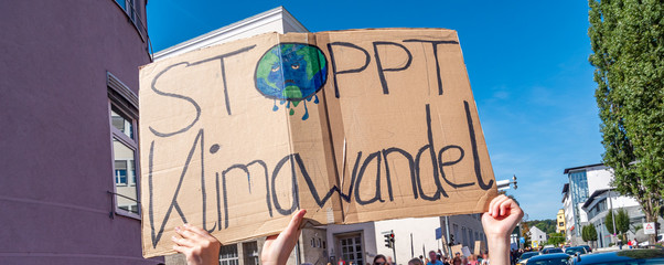 Panorama Stoppt Klimawandel Banner