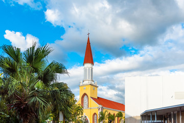 Obraz premium TAHITI, FRENCH POLYNESIA - SEPTEMBER 18, 2018: Cathedral of the Immaculate Conception of the Blessed Virgin Mary.