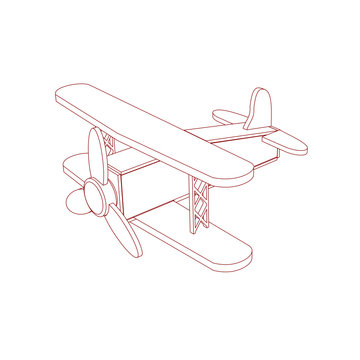 recommend clip art: line art of a airplane with color