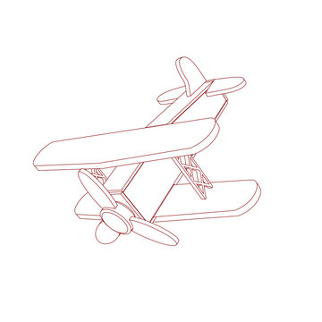 recommend clip art: line art of a airplane with color