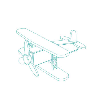 recommend clip art: line art of a airplane with color