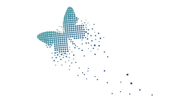 icona, farfalla, digitale, pixel, 