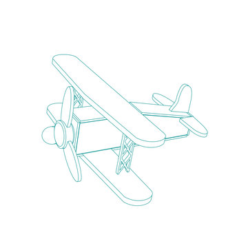 recommend clip art: line art of a airplane with color
