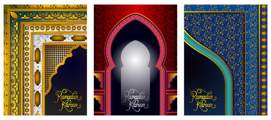 Fototapeta na wymiar easy to edit vector illustration of Islamic celebration background with text Ramadan Kareem