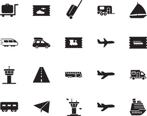 holiday vector icon set such as: bullet, carriage, company, minimal, nautical, camp, school, luxury, smart, high, shipping, family, sail, wheel, street, outdoor, sailboat, path, regatta, cart, motion