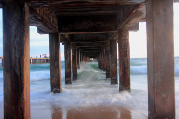 ea or beach on the twilight sky,and bride in the sea.Rayong ,Thailand.