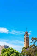 City Clock Tower, Sydney, Australia. Copy space for text. Vertical.