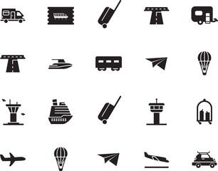 holiday vector icon set such as: family, sport, roof, company, locomotive, template, pass, steel, mobile, price, coupon, ship, railroad, vessel, cart, hotel, sketch, rail, airline, track, passenger