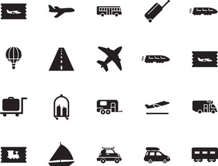 holiday vector icon set such as: camp, drive, hot, wheel, road, steel, off, yachting, path, silver, nautical, voyage, marine, roadside, coupon, bus, wind, departures, balloon, sport, leisure