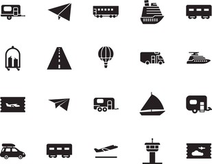 holiday vector icon set such as: terminal, vessel, roof, life, trolley, traveler, map, shipping, control, action, basket, airship, briefcase, roadside, race, asphalt, liner, architecture, avenue