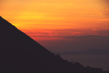 sunset in the mountains