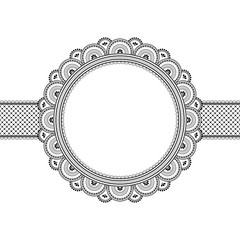 Decorative monochrome pattern in ethnic oriental style for greeting card, invitation, announcement or coloring book page