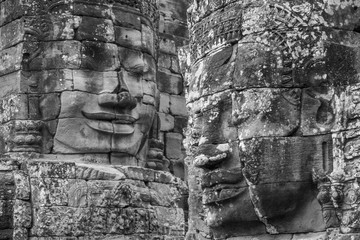 Large stone faces, Temple, Angkor Wat