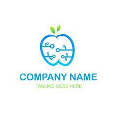 Nature tech logo,nature technology.vector logo template