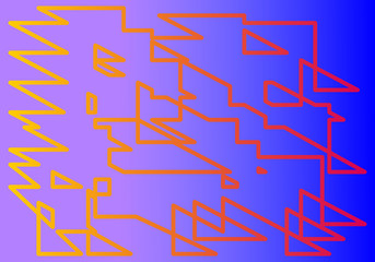 abstract orange geometric on blue  background