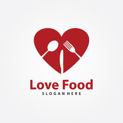 Love Food logo vektor. Creative food logo vector