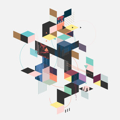 Fototapeta premium Abstract modern geometric background 