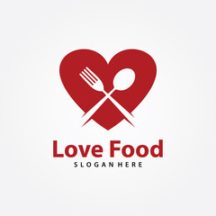 Love Food logo vektor. Creative food logo vector