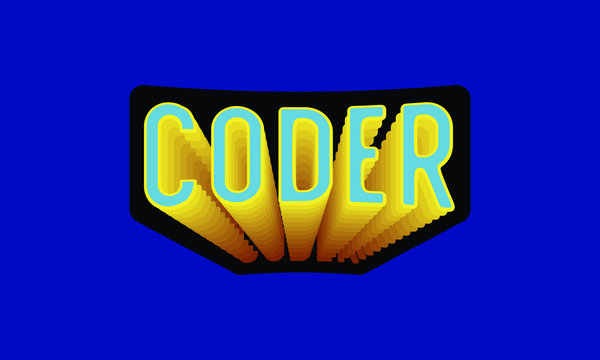 Coder Sticker Illustration Vector Print