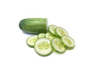 cucumber slice, isolated on a white background