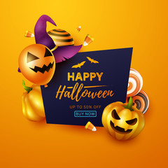Happy Halloween background. Vector illustration.