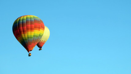 hot air balloon on blue sky background